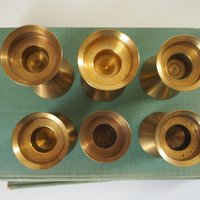 Set of six vintage candlestick holders | Solid brass candlestick holders | Vintage brass candle holders | Matching candle holder set