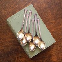 Set of six vintage coffee spoons | Vintage alpacca silver coffee spoons | Melchior spoons | Vintage coffee spoon set | Soviet coffee spoons