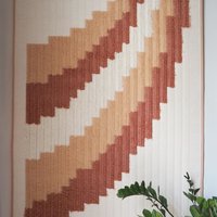 Vintage wall hanging | Large wall hanging | Vintage pink wall hanging | Scandinavian woven textile | Made in Finland