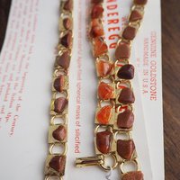 Set of three vintage bracelets | Agate and goldstone bracelets | Thunderegg agate bracelet | Genuine Goldstone bracelets | Handmade in USA