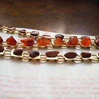 Set of three vintage bracelets | Agate and goldstone bracelets | Thunderegg agate bracelet | Genuine Goldstone bracelets | Handmade in USA