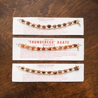 Set of three vintage bracelets | Agate and goldstone bracelets | Thunderegg agate bracelet | Genuine Goldstone bracelets | Handmade in USA