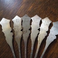 Set of six vintage teaspoons | Large alpacca silver teaspoons | Matching teaspoons | Floral teaspoon set | Vintage alpacca teaspoons