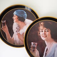 Vintage Coca Cola tin trays | Pagani Lecco Italy | Set of two vintage Coca Cola trays | Round Coca Cola trays | Coca Cola trays