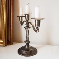 Vintage three arm candelabra | Silver plated candelabrum | Three arm candlestick holder | Vintage candelabrum