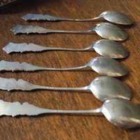 Set of six vintage teaspoons | Large alpacca silver teaspoons | Matching teaspoons | Floral teaspoon set | Vintage alpacca teaspoons