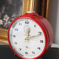 Vintage alarm clock | Junghans Repetition alarm clock | Vintage wind up clock | Red Junghans alarm clock | Working order | Made in Germany