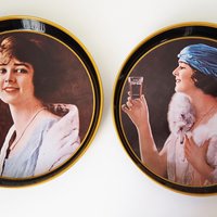 Vintage Coca Cola tin trays | Pagani Lecco Italy | Set of two vintage Coca Cola trays | Round Coca Cola trays | Coca Cola trays