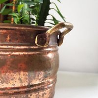 Vintage copper planter | Large copper planter | Oval copper planter | Vintage copper pot