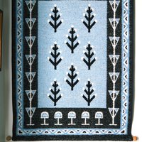 Vintage wall hanging | Large wall hanging | Scandinavian woven textile | Blue and white wall hanging
