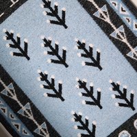 Vintage wall hanging | Large wall hanging | Scandinavian woven textile | Blue and white wall hanging