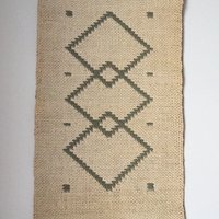 Vintage wall hanging | Mint green and white wall hanging | Geometric wall hanging | Scandinavian woven textile | Made in Finland