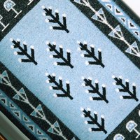 Vintage wall hanging | Large wall hanging | Scandinavian woven textile | Blue and white wall hanging