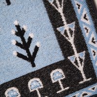 Vintage wall hanging | Large wall hanging | Scandinavian woven textile | Blue and white wall hanging