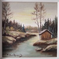 Vintage painting | Vintage scenery painting | Finnish scenery wall art | Framed vintage art | Small vintage painting | Vintage wall art