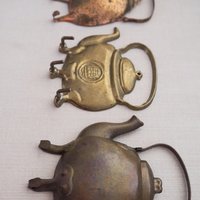 Vintage teapot wall hooks | Brass and copper wall hooks | Vintage teapot wall hooks | Kitchen wall hooks | Coffee pot wall hooks
