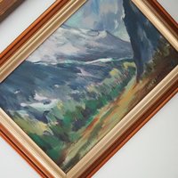 Vintage painting | Vintage landscape painting | Italian scenery wall art | Framed vintage art | Framed wall art | Vintage wall art