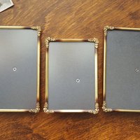 Set of three vintage brass photo frames | Brass photo frames | Vintage brass picture frames | Matching vintage frames