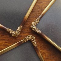 Set of three vintage brass photo frames | Brass photo frames | Vintage brass picture frames | Matching vintage frames