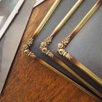 Set of three vintage brass photo frames | Brass photo frames | Vintage brass picture frames | Matching vintage frames