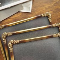 Set of three vintage brass photo frames | Brass photo frames | Vintage brass picture frames | Matching vintage frames