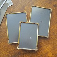 Set of three vintage brass photo frames | Brass photo frames | Vintage brass picture frames | Matching vintage frames