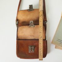 Vintage leather bag | Three Bags leather bag | Brown purse bag | Vintage leather crossbody bag | Vintage belt bag | Made in Finland