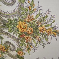 Vintage floral scarf | Large vintage wool scarf | Floral shawl with fringe | Vintage wool shawl | Retro floral scarf | Slavic floral scarf