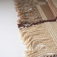 Vintage wall hanging | Large wall hanging | Scandinavian woven textile | Brown and beige wall hanging