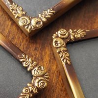 Set of three vintage brass photo frames | Brass photo frames | Vintage brass picture frames | Matching vintage frames