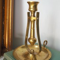 Vintage gimbal candlestick holder | Gimbal brass candlestick holder | Vintage chamber candle holder | Vintage ship candlestick holder