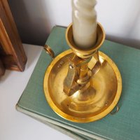 Vintage gimbal candlestick holder | Gimbal brass candlestick holder | Vintage chamber candle holder | Vintage ship candlestick holder
