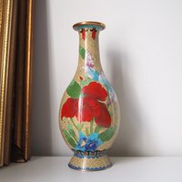 Vintage Cloisonné vase | Large Cloisonné vase | Vintage vase | Cloisonné vase | Enamelled vase |