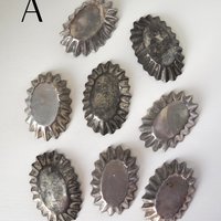 Vintage baking molds | Vintage fluted tin molds | Small pastry molds | Mismatched baking molds | Vintage tin molds | Vintage kitchen decor