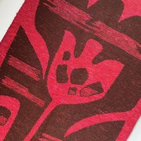Vintage wall hanging | Large wall hanging | Scandinavian wall tapestry | 1970s wall tapestry | Retro wall hanging | Red and brown tapestry