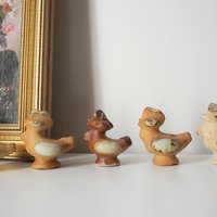 Vintage bird whistle set | Ceramic bird whistles | Set of five vintage bird whistles | Made in Finland | Finnish bird whistles