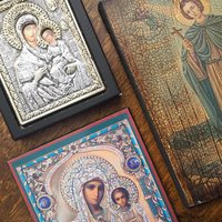 Vintage religious icons | Set of three small vintage Orthodox icons | Wooden religious icons | Vintage wooden icons | Small vintage icons