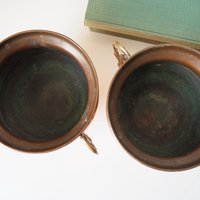 Set of two vintage copper planters | Vintage footed bowls | Matching copper planters | Vintage footed planters | Vintage planters