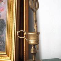 Vintage candle scissors | Brass candlewick scissors with stand | Brass candle scissors | Brass candle snuffer and trimmer
