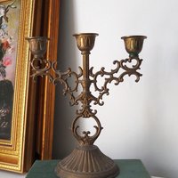 Vintage three arm candelabra | Ornate candelabra | Three arm candlestick holder | Vintage candelabrum | Small candelabrum