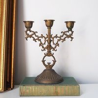 Vintage three arm candelabra | Ornate candelabra | Three arm candlestick holder | Vintage candelabrum | Small candelabrum