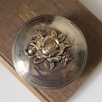Vintage jewelry box | Vintage floral trinket box | Floral jewellery box | Vintage jewellery box | Silver plated jewellery box