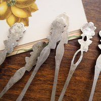 Set of six vintage teaspoons | Vintage alpacca silver teaspoons | Vintage teaspoons | Rose teaspoon set | Vintage alpacca teaspoons