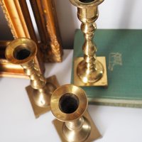 Set of three mismatched vintage candlesticks | Candle holders | Vintage brass candle holders | Mismatched brass candle holders