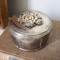 Vintage jewelry box | Vintage floral trinket box | Floral jewellery box | Vintage jewellery box | Silver plated jewellery box