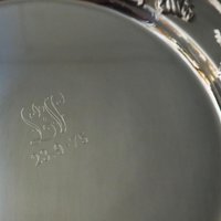 Set of two vintage alpacca silver plates | Alpacca silver platters | Vintage silver plates | Alpacca plate with roses | Floral silver plates