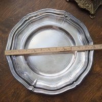 Vintage alpacca silver trays | Set of two scalloped trays | Alpacca silver platters | Vintage serving trays | Vintage scalloped trays
