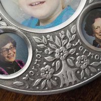 Vintage pewter photo frame | Family tree photo frame | Eik Tinn Norway photo frame | Vintage pewter photo frame | Vintage family photo frame