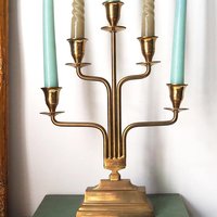 Vintage five arm candelabra | Brass candelabra | Five arm candlestick holder | Vintage candelabrum | Brass candelabrum