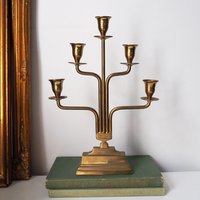 Vintage five arm candelabra | Brass candelabra | Five arm candlestick holder | Vintage candelabrum | Brass candelabrum